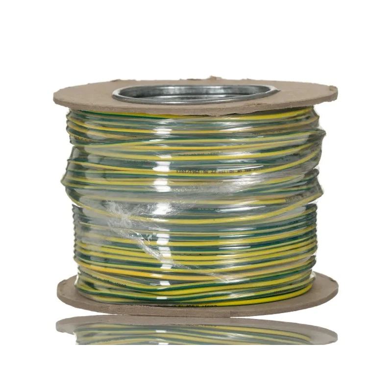 RS PRO H07Z-R Series Yellow, Green 1.5 mm² Hook Up Wire, 16 AWG, 7/0.53 mm Strands, 100 m Length, Ethylene 836-0987