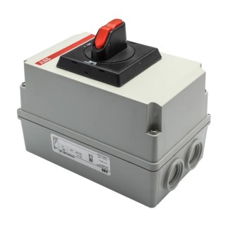 ABB 2-Pole Base Isolator Switch, IP65, 16A, 75 kW, Black Handle OTDCP16S11M 1SCA125129R1001