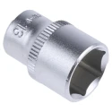 RS PRO Chrome Vanadium Steel 6 Point 1/4 in Drive 13 mm Square Socket 830-4022