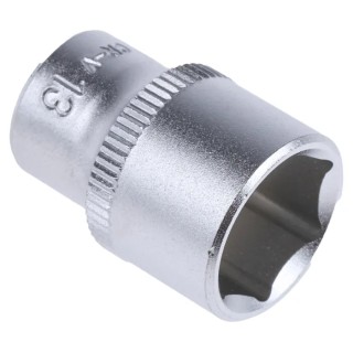 RS PRO Chrome Vanadium Steel 6 Point 1/4 in Drive 13 mm Square Socket 830-4022