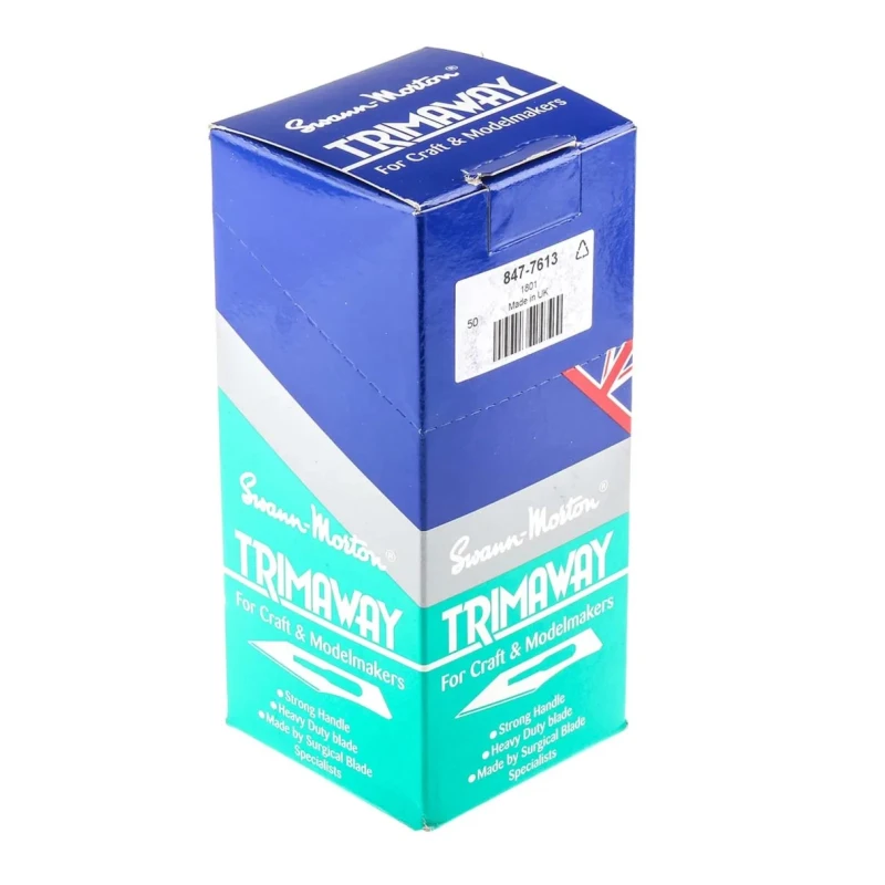 Swann-Morton Carbon Steel Flat Scalpel Blade, Blade Size 25A, 50 Pieces Package 1801