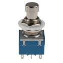 RS PRO Push Button Switch Latching PCB Mount SPDT Silver Actuator 12.2 mm Cutout 24V dc 250V ac 846-6726