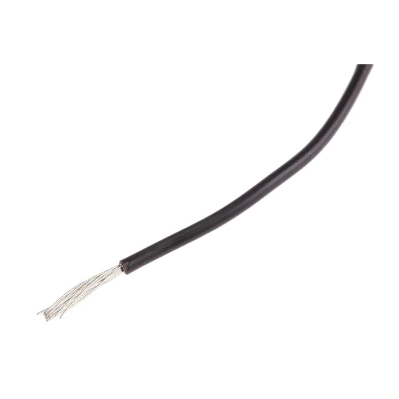 RS PRO Black 0.22 mm² Hook Up Wire, 24 AWG, 7/0.2 mm Core Strands, 250 m Length, Polyvinyl Chloride Jacket 851-3576