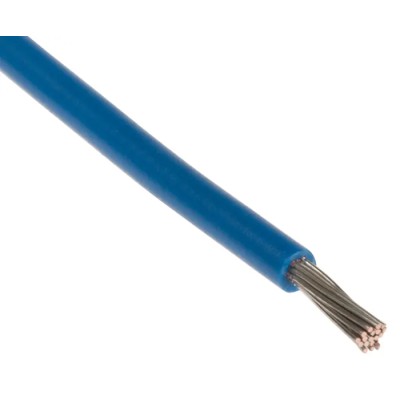 RS PRO Blue 0.6 mm² 20 AWG Hook Up Wire, 19/0.2 mm Strands, 100 m, Polyvinyl Chloride Jacket 851-3608