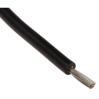 RS PRO Black 0.6 mm² 20 AWG Hook Up Wire 19/0.2 mm Copper Conductor 100 m Polyvinyl Chloride 851-3614