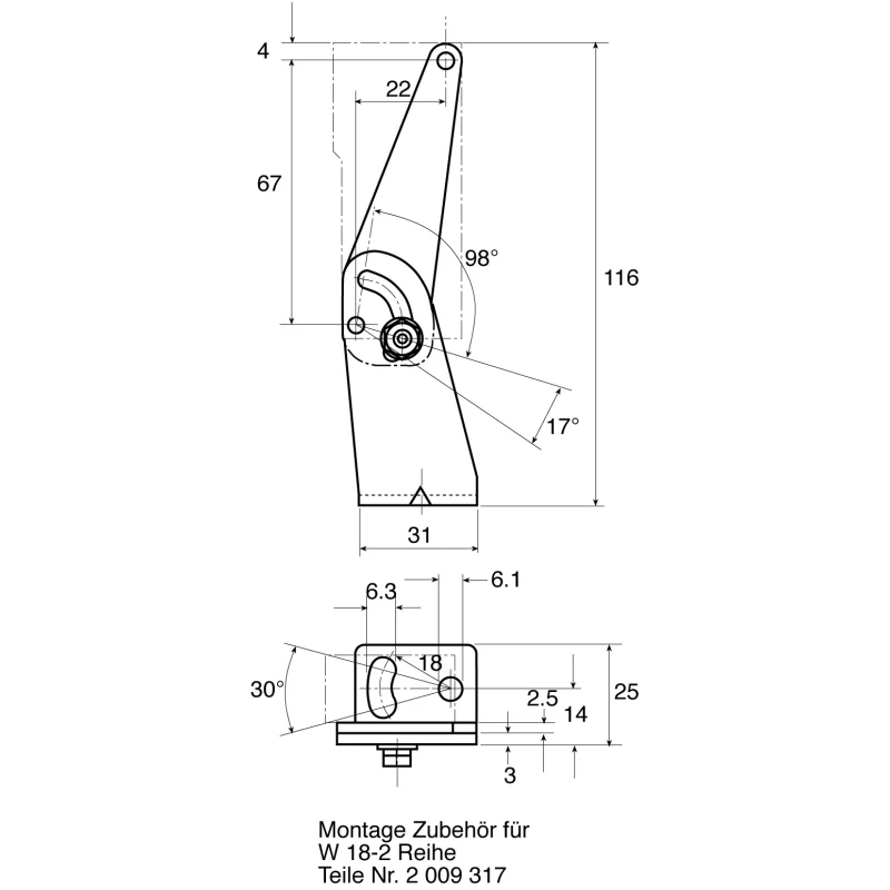 SICK BEF Series Mounting Bracket for Use with W14-2 and W18-3 Optical Proximity Sensors BEF-WN-W18