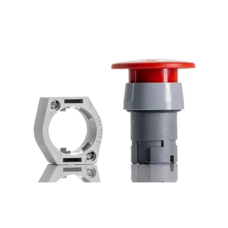 EAO Twist Release Emergency Stop Push Button Front Mount 22.5 mm Cutout Diameter IP65 704.074.2