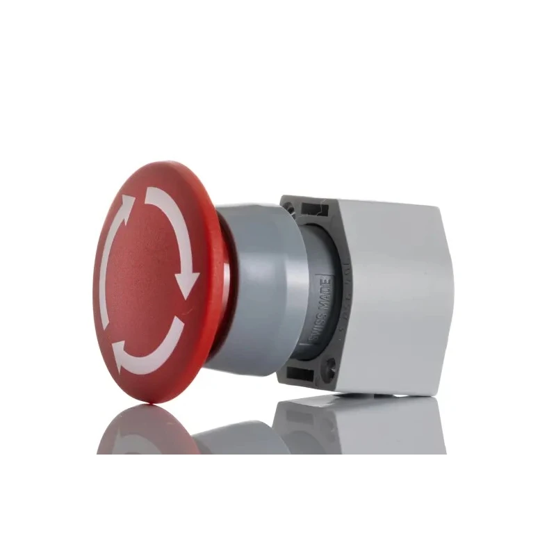 EAO Twist Release Emergency Stop Push Button Front Mount 22.5 mm Cutout Diameter IP65 704.074.2