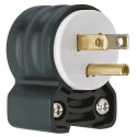 PASS & SEYMOUR 15A, 125V NEMA 5-15P USA Mains Plug White Black Nylon Cable Screw Termination PS5266SSAN