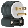 PASS & SEYMOUR 15A, 125V NEMA 5-15P USA Mains Plug White Black Nylon Cable Screw Termination PS5266SSAN
