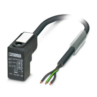 Phoenix Contact Sensor Actuator Cable Male 3 Way DIN 43650 Form C to Unterminated 3 Way Valve Connector C (8 mm) 24V 1435535