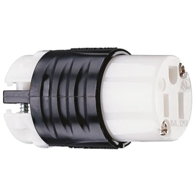 PASS & SEYMOUR 15A 125V USA NEMA 5-15R Mains Socket Black Grey Nylon Body Screw Termination PS5269-X