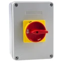 RS PRO 3-Pole Panel Mount Isolator Switch 63A 18.5 kW IP65 Red Handle IP65
