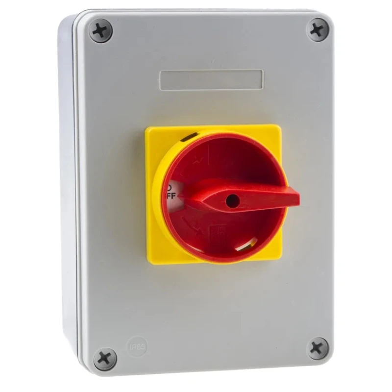 RS PRO 3-Pole Panel Mount Isolator Switch 63A 18.5 kW IP65 Red Handle IP65