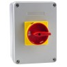 RS PRO 3-Pole Panel Mount Isolator Switch 63A 18.5 kW IP65 Red Handle IP65