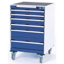 Bott Heavy Duty 5-Drawer Steel Drawer Unit 980 mm x 650 mm x 650 mm Blue Grey 40402035.11v