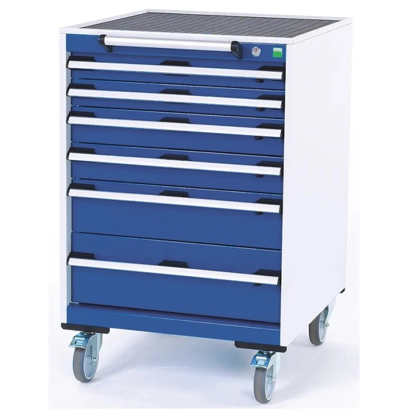 Bott Heavy Duty 5-Drawer Steel Drawer Unit 980 mm x 650 mm x 650 mm Blue Grey 40402035.11v
