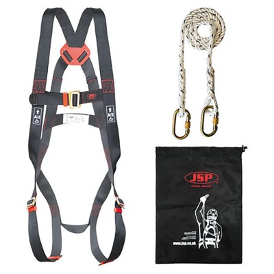 JSP Safety Harness Kit with Lanyard and Draw String Bag 136kg Weight Capacity FAR1101