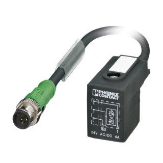 Phoenix Contact Sensor Actuator Cable Male 3 Way M12 to 3 Way DIN 43650 Form B, Polyurethane Jacket, 300 mm Length 1435137