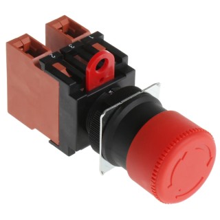Omron Emergency Stop Push Button Panel Mount 22 mm Cutout 2 NC IP65 Twist Release A22E-S-02