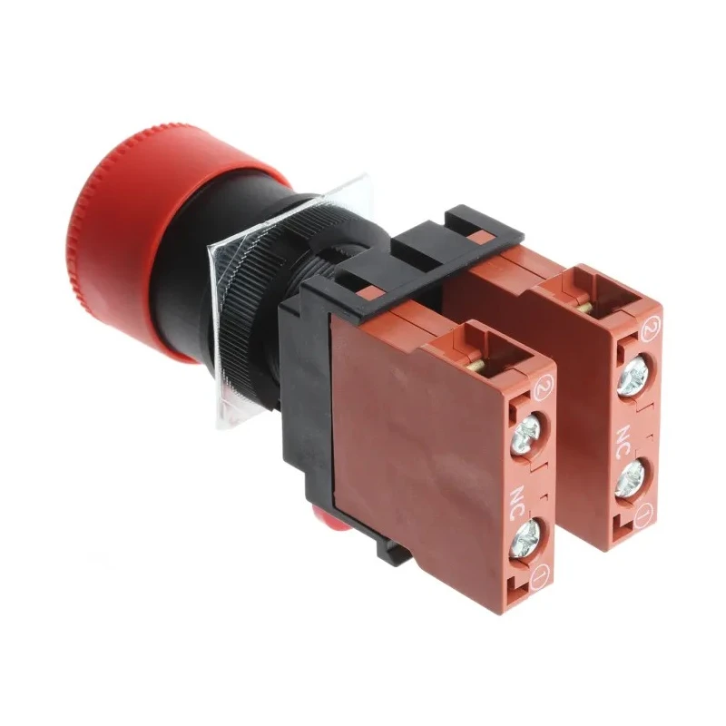 Omron Emergency Stop Push Button Panel Mount 22 mm Cutout 2 NC IP65 Twist Release A22E-S-02