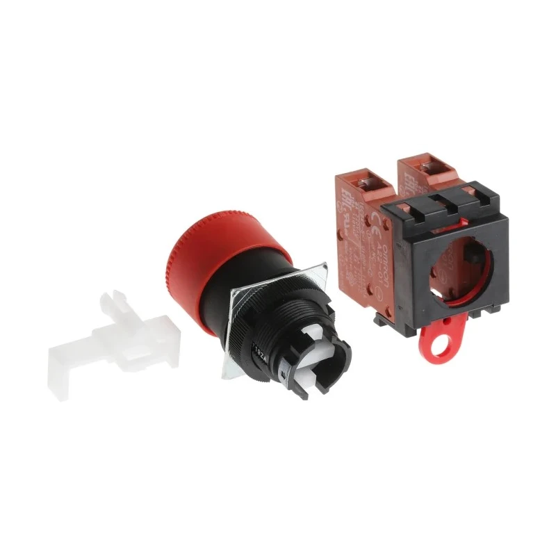 Omron Emergency Stop Push Button Panel Mount 22 mm Cutout 2 NC IP65 Twist Release A22E-S-02