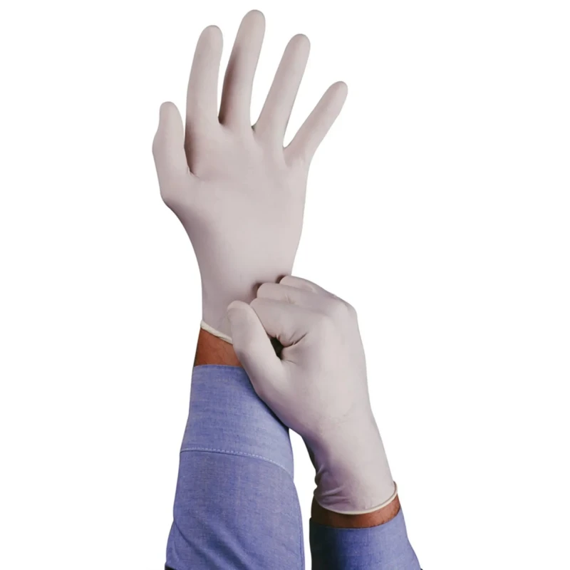 Ansell Beige Latex Disposable Gloves 0.12 mm Thickness Food Safe Chemical Resistant Powder-Free 100 Gloves 240mm 69318100