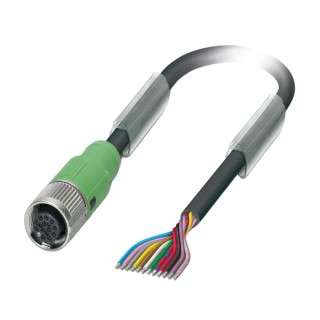 Phoenix Contact Sensor Actuator Cable 30V AC Female 12 Way Straight to 12 Way Straight 5 m SAC-12P 1430637