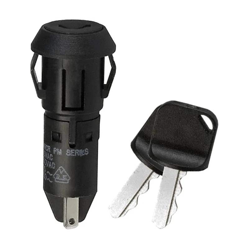 C & K Key Switch SPST 4A 2-Way Flat-Key Nylon Housing Round Bezel PM061UEBM05KQ22