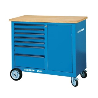 Gedore Portable Steel Workbench with Beechwood Top, 1000kg Load Capacity, 985mm Height, 1100mm Width, 550mm Length 6622830
