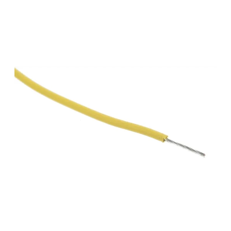 RS PRO Yellow 0.2 mm² 24 AWG Hook Up Wire 11/0.16 mm Core Strands, 100 m, Stranded Tinned Copper, Polyethylene 872-5243