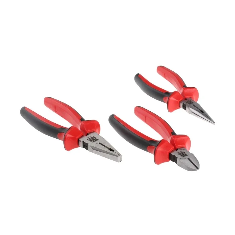 RS PRO 3-Piece Chrome Molybdenum Steel Plier Set with Soft-Grip Handles and Induction Hardened Jaws 875-5815