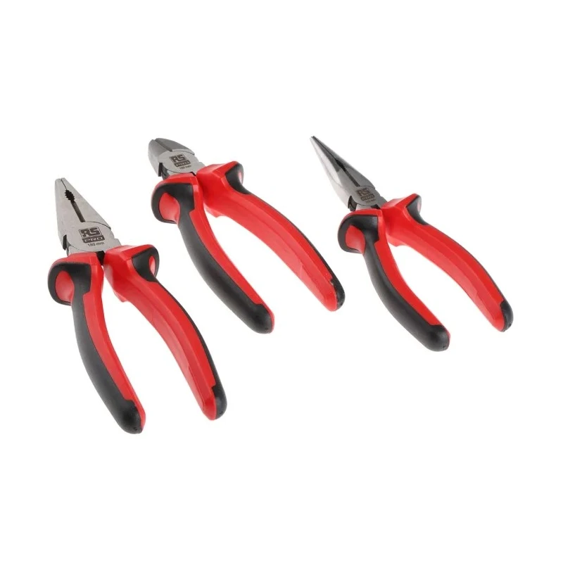 RS PRO 3-Piece Chrome Molybdenum Steel Plier Set with Soft-Grip Handles and Induction Hardened Jaws 875-5815