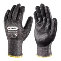 Skytec Ninja Knight Black Fibreglass Polyethylene Cut Resistant Work Gloves Size 8 Nitrile Coating SKY27