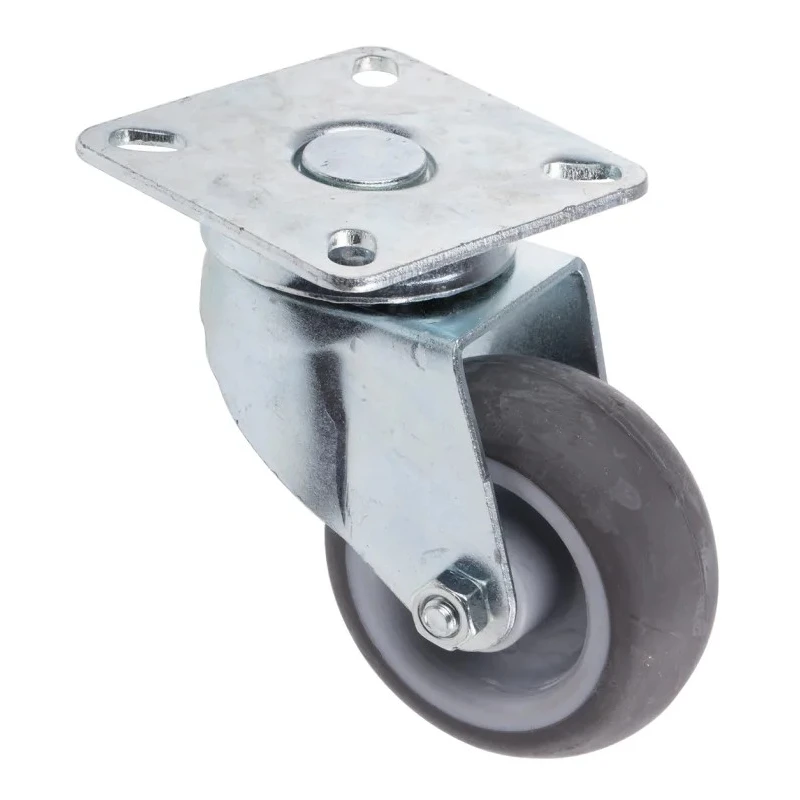 RS PRO Swivel Castor with 63 mm Rubber Wheel, 18 kg Load Capacity, Zinc Plated Steel Body 289-2839