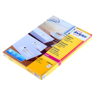 Avery White Adhesive Address Label Sheet, Pack of 100, Laser Printer Compatible, 63.5mm x 38.1mm L7160-100