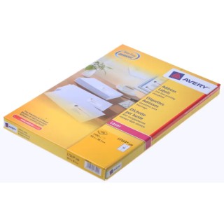 Avery White Adhesive Address Label Sheet, Pack of 100, 99.1mm x 38.1mm, Quick Peel L7163-100