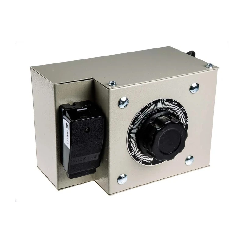 RS PRO 1 Phase Variac Transformer 1.2 kVA 240 V AC Manual Operation Wire Termination 5 A 60 Hz 280mm x 200mm x 890-2866