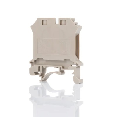 RS PRO DIN Rail Terminal Block Beige, 4mm² Cable CSA, 1-Level Screw Termination, 800V, 32A Current 878-7516