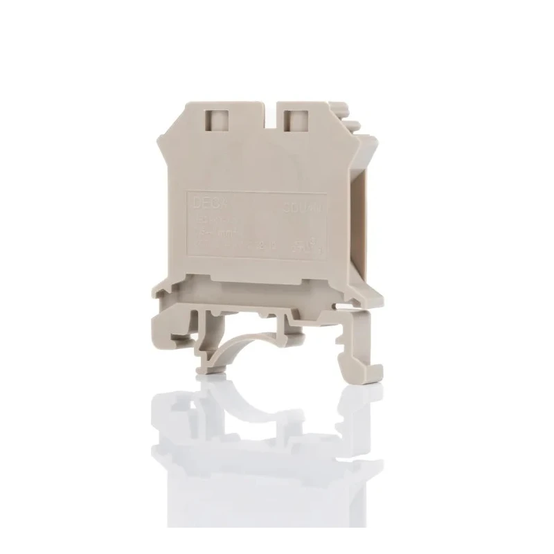 RS PRO DIN Rail Terminal Block Beige, 4mm² Cable CSA, 1-Level Screw Termination, 800V, 32A Current 878-7516