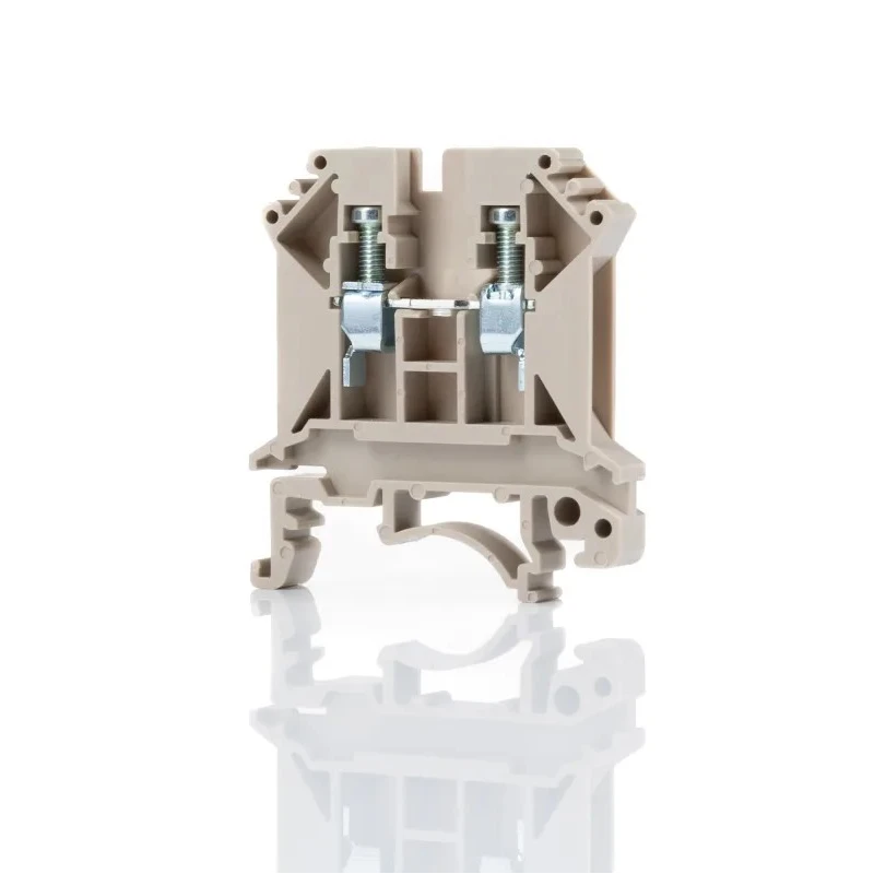RS PRO DIN Rail Terminal Block Beige, 4mm² Cable CSA, 1-Level Screw Termination, 800V, 32A Current 878-7516