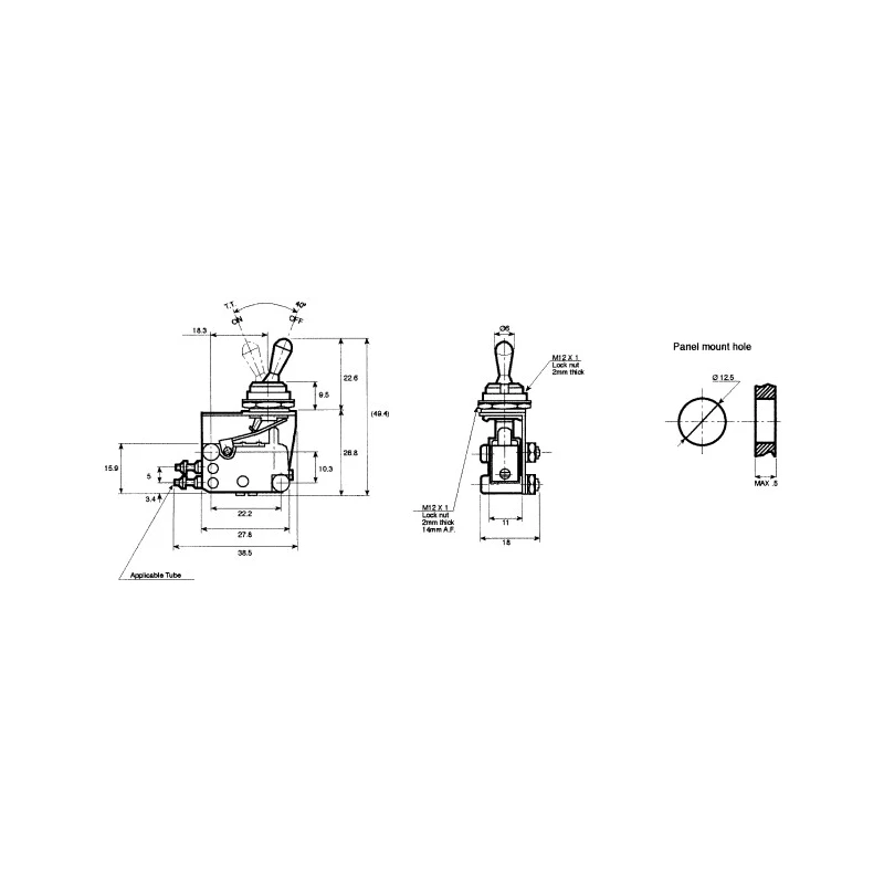 SMC Pneumatic Manual Control Valve Toggle Lever 3/2 Normally Closed 4.8 mm Port VM1000 Series III B 