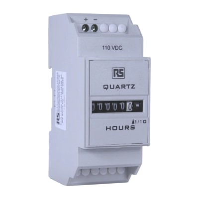 RS PRO 6 Digit Analogue Hour Meter, 110V dc, DIN Rail Mount 896-6958