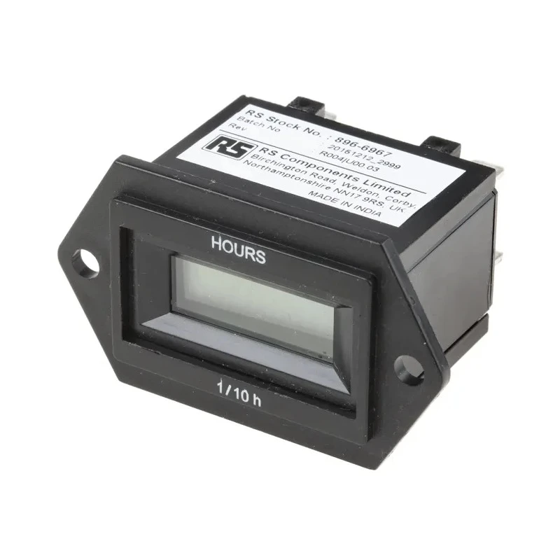 RS PRO Hour Meter Digital Counter 6 Digit LCD 85-265V AC Panel Mount 50Hz 896-6967