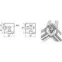 FlexLink M6 Angle Bracket Connecting Component Strut Profile 30 mm Groove Size 7.2 mm XFFA 30 C + XFBE 30 C