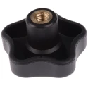 Elesa Black Fibreglass Reinforced Polyamide Technopolymer Multiple Lobes Clamping Knob M10 Thread Size 26mm Thread 70013