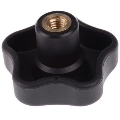 Elesa Black Fibreglass Reinforced Polyamide Technopolymer Multiple Lobes Clamping Knob M10 Thread Size 26mm Thread 70013
