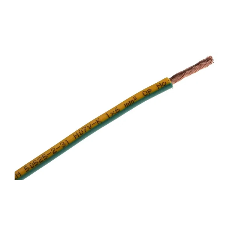 RS PRO Green Yellow 6 mm² Hook Up Wire 16 AWG 75x0.3 mm Strands 100 m PVC Jacket 750V 70°C 902-8451