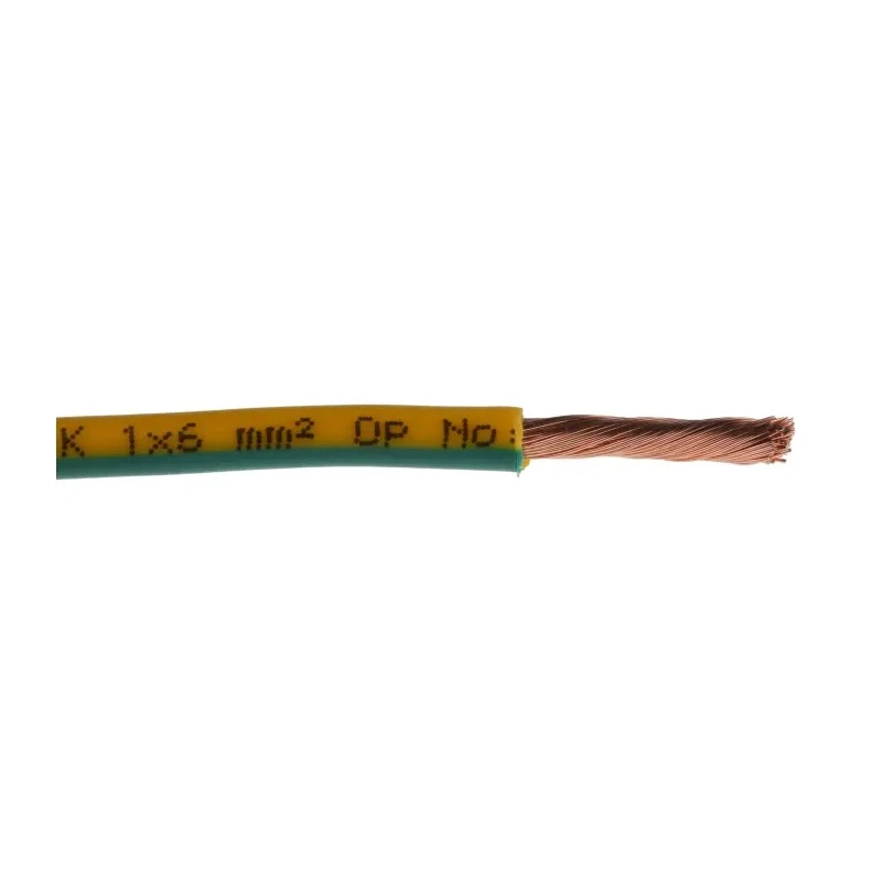 RS PRO Green Yellow 6 mm² Hook Up Wire 16 AWG 75x0.3 mm Strands 100 m PVC Jacket 750V 70°C 902-8451