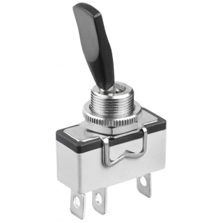 APEM Toggle Switch Panel Mount On-On SPDT Solder Lug Terminal 15A 250V ac Nickel Plated Brass Actuator 636H/2+U282